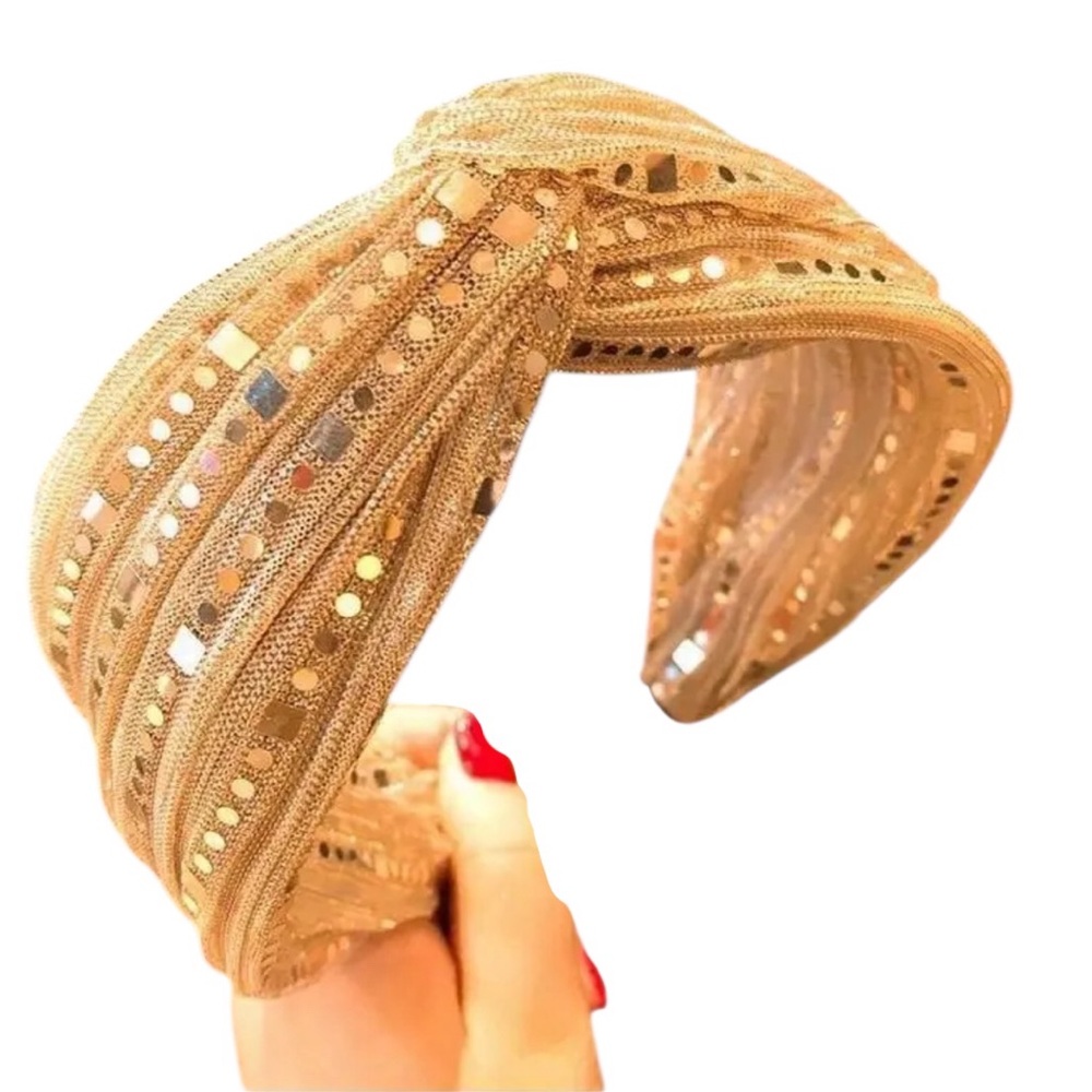 Champagne Sequined Headband - Picture 1 of 3